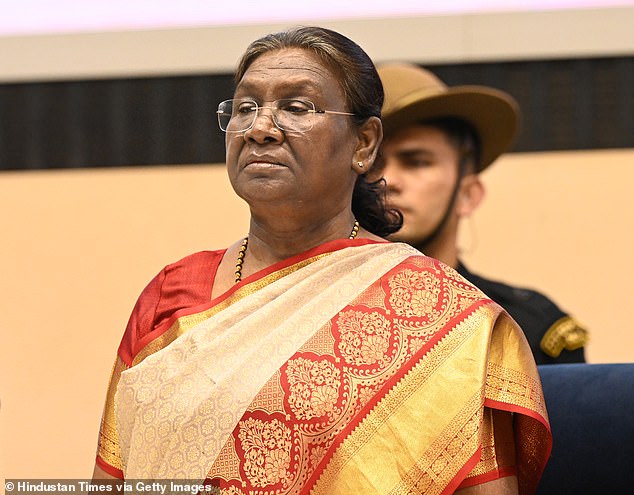 Pictured: President of India Droupadi Murmu