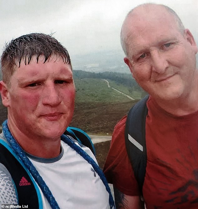 The farm worker pictured with his stepfather. He collapsed on a night out two weeks after the bite and developd sepsis while at Northumbria Specialist Emergency Care Hospital
