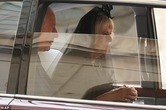 King Charles III and Queen Camilla are welcomed by officials at San Damaso Courtyard today