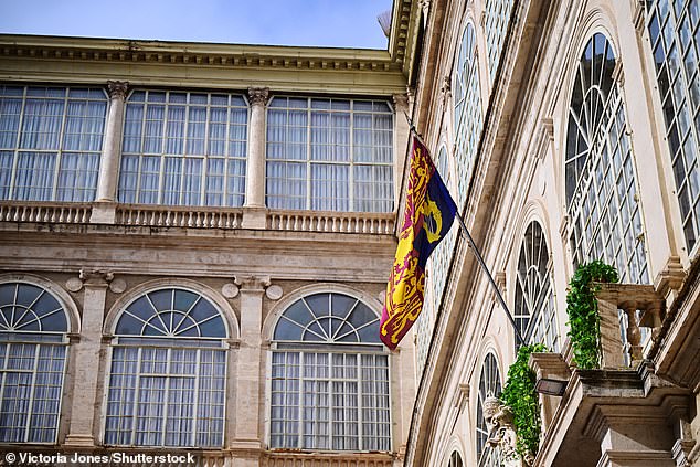 The Royal Standard flying at Vatican City today ahead of the arrival of the King and Queen
