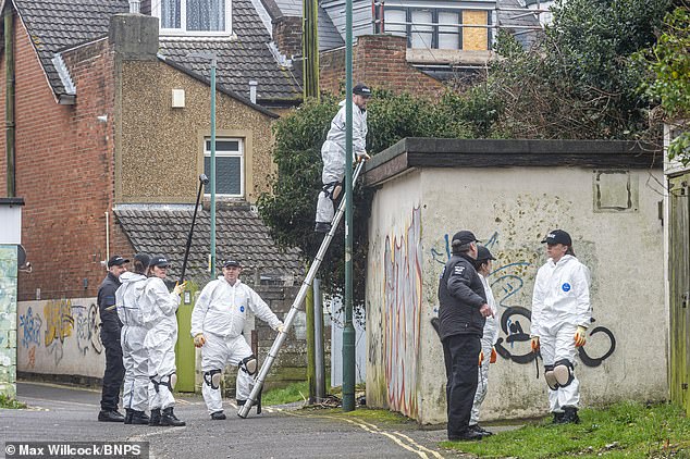 Twenty officers swarmed the area and discovered a second package containing another leg