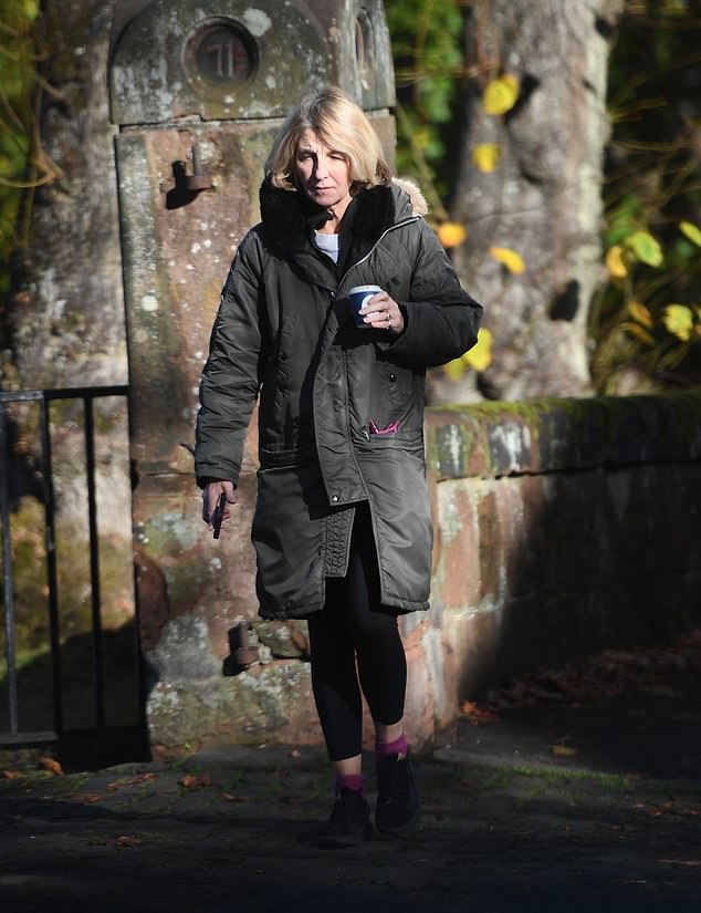 The Loose Women anchor was pictured looking glum in Glasgow on Thursday, marking her first public appearance since being taken off air