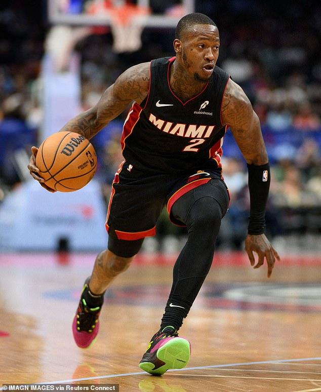 FILE PHOTO: Mar 31, 2025; Washington, District of Columbia, USA; Miami Heat guard Terry Rozier (2) handles the ball during the second quarter against the Washington Wizards at Capital One Arena. Mandatory Credit: Reggie Hildred-Imagn Images/File Photo