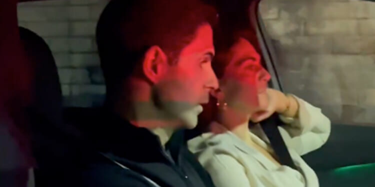 Awkward moment Mikel Arteta and his wife are swarmed by Arsenal fans in their car after win over Atletico Madrid