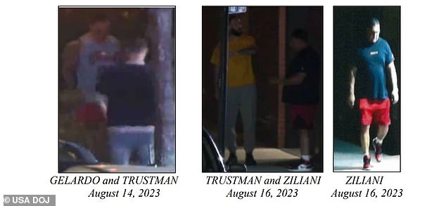 Hu is pictured alongside his co-defendants Seth Trustman, Saul Becher, Julius Ziliani and Thomas Gelardo