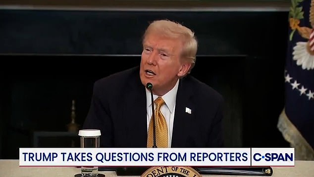 The awkward exchange took place during a televised White House roundtable discussion on Thursday featuring Attorney General Pam Bondi, Secretary of Homeland Security Kristi Noem and Defence Secretary Pete Hegseth