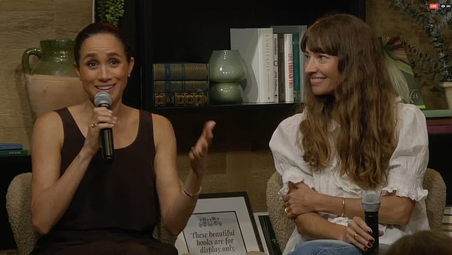 The Duchess of Sussex , 44, also gushed about her 'incredible' daughter Princess Lilibet, four, while chatting with close friend Courtney Adamo at Godmothers bookstore in Summerland.