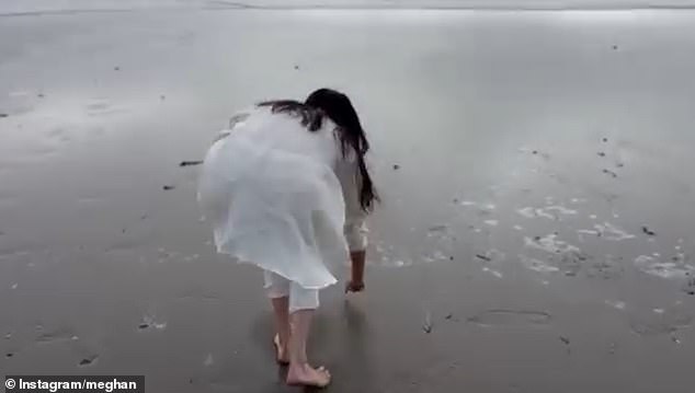 The clip, featuring the beaming Duchess filmed by her husband in Montecito, where the couple live with their two children, marks a 'shift toward a California-inspired, influencer identity'