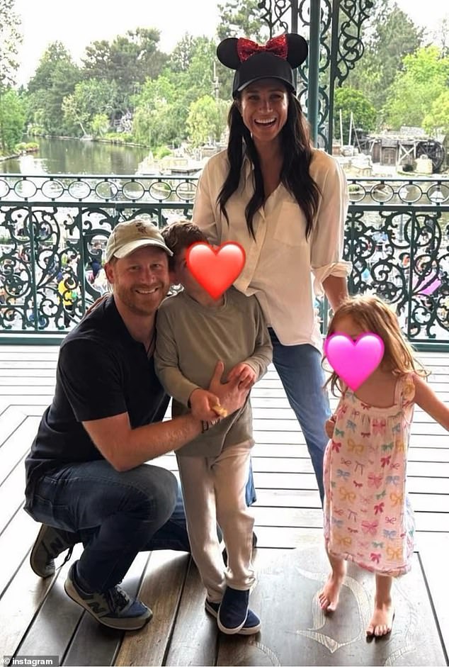 Lilibet went barefoot again during the family's Disneyland holiday to celebrate Lilibet's birthday in June, as seen in one of Meghan's snaps on her Instagram account.