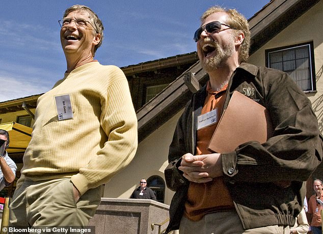 Bill Gates and Nathan Myhrvold in Sun Valley, Idaho on July 9, 2009