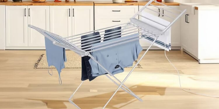 ‘Dry clothes quickly’ with Wowcher heated clothes airer slashed from £99.99 to £32