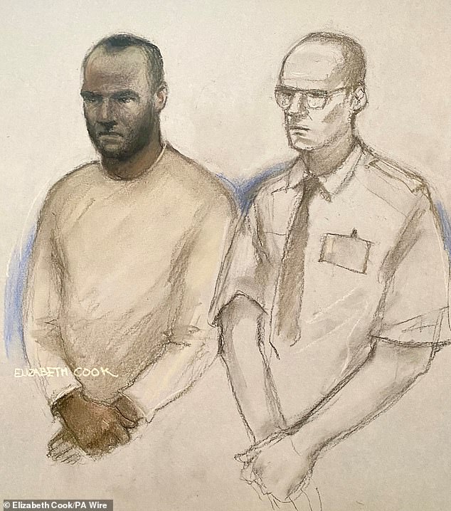 Mr Kebatu is pictured in a court sketch from August 26 before his conviction - he was sentenced to 12 months in prison