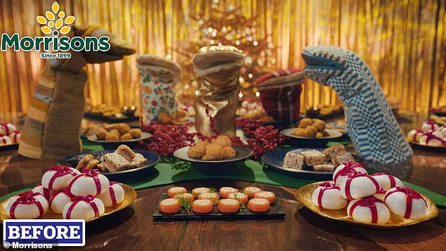 It was bao buns, salmon canapes, and prawn coconut curry bites galore in the Morrisons advert last year