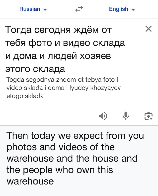 Earl communicated with a Wagner automated chatbot by translating the Russian messages into English through an online translation tool