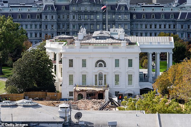 As part of the ballroom's construction, the entire East Wing of the White House was demolished