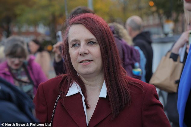 Karen Danson (pictured) previously told the hearing that Henderson triggered a flashback to child sexual abuse trauma when they met in the changing room