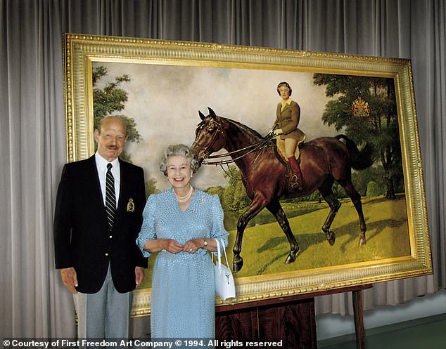 Friberg's (left) painting of Charles was such a success that the Queen (right) jumped at the chance to work with him