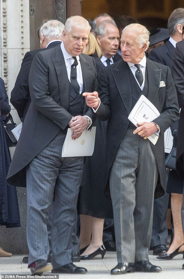 The King (right) has been keen for some time for Andrew (left) to downsize and move out