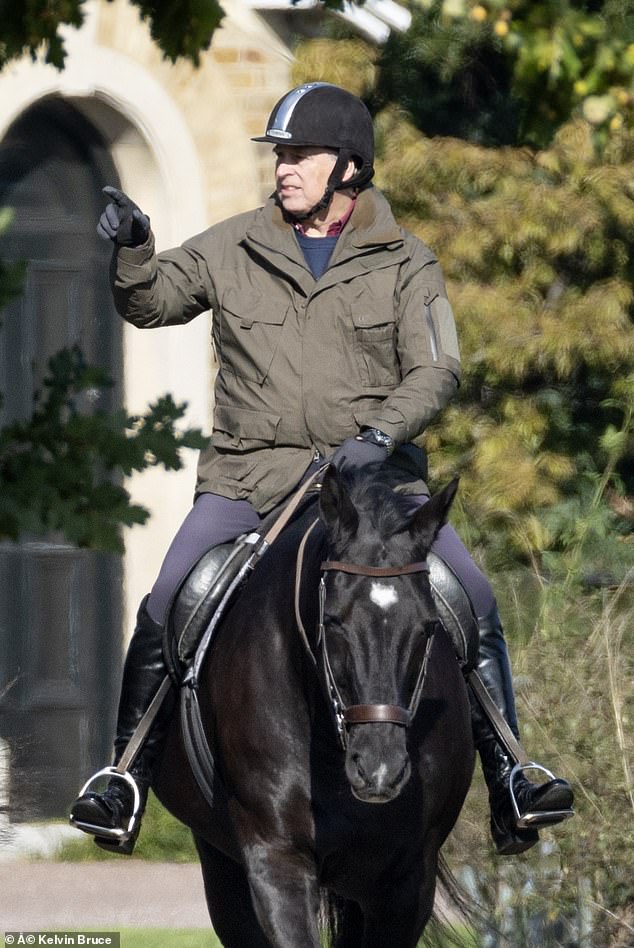 Insiders have revealed that staff have been told not to take any horses up to Andrew (pictured) at Royal Lodge