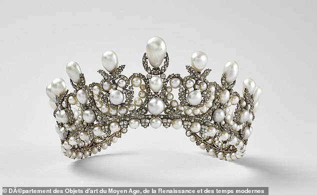 Empress Eugenie's tiara (pictured), created by Alexandre-Gabriel Lemonnier in 1853, was among the jewellery