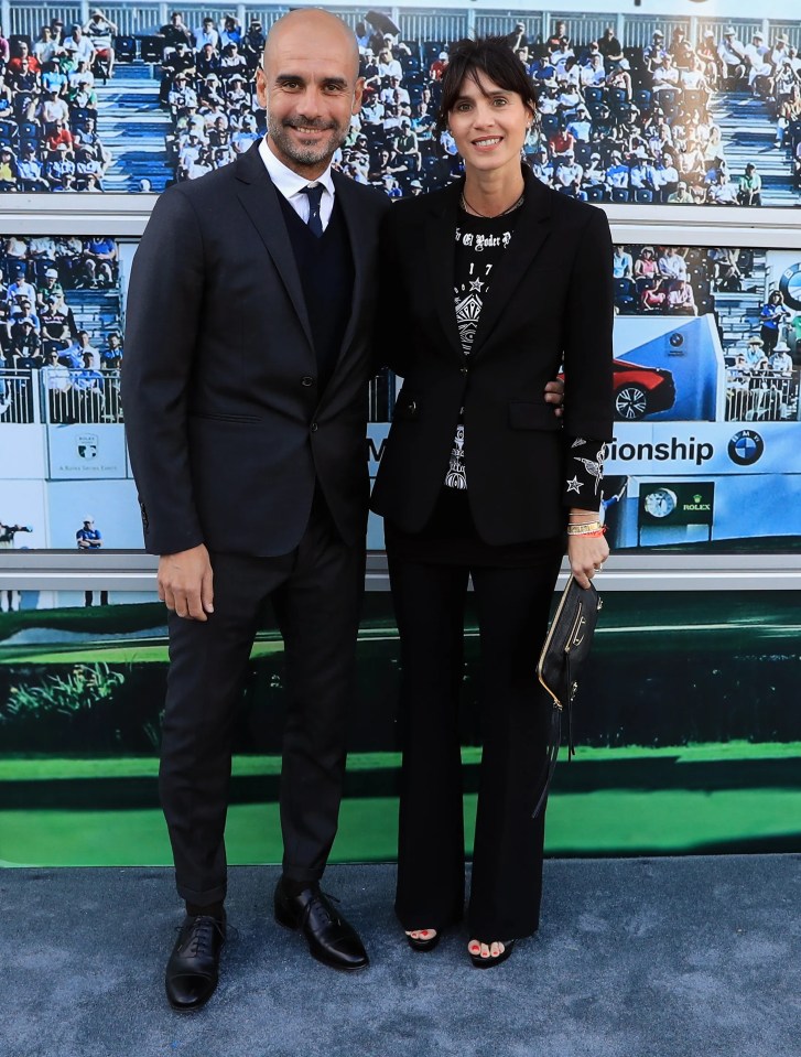 Pep Guardiola and his wife at the BMW PGA Championship.