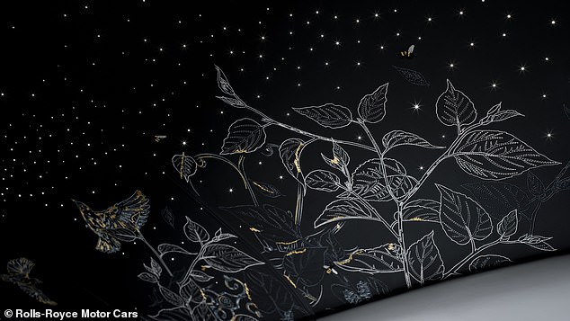 Even the starlight headliner tells a story in 440,000 stitches, with references to the mulberry tree