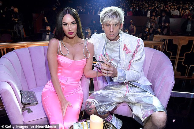 'I want to detract any congrats to me, and just move it to Megan. Because she really does all the work,' MGK said; the former couple seen in 2021 in L.A.