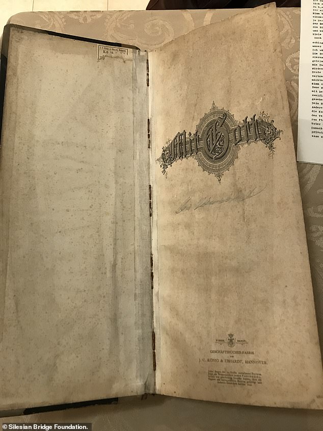 The pencil-written pages of the diary (pictured) are said to identify 11 locations across Lower Silesia which before and during the war was German territory.