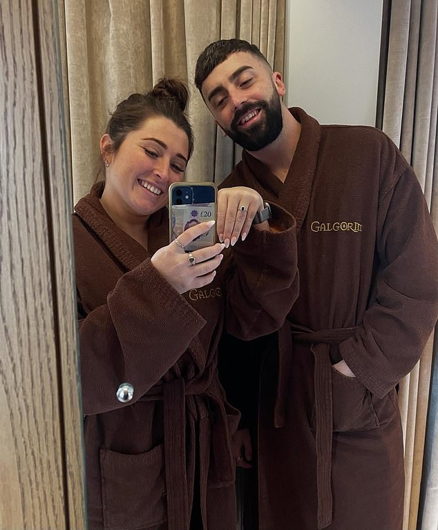 Another snap showed the couple wearing matching dressing gowns at the luxurious Galgorm in Ben's native Northern Ireland, which may have been the location for the lavish proposal