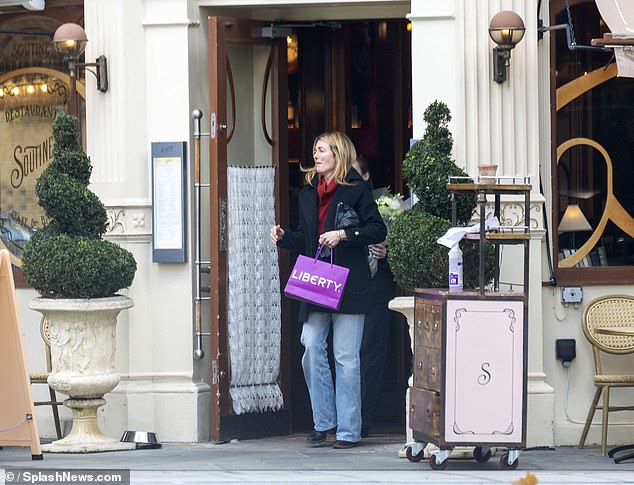 Before their lavish luncheon, Cat splashed the cash in Liberty London as she stepped out with the department store's iconic bag