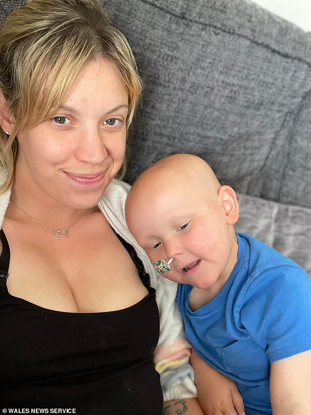 Pictured here is Morgan Ridler with mother Natalie Ridler. Blackwell tried to con children's cancer charity Morgan's Army out of £4,000