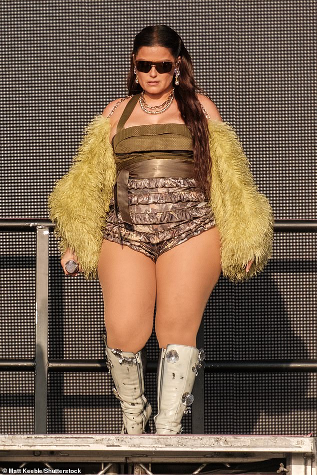 The announcement comes just weeks after the Promiscuous singer playfully brushed off online chatter about her figure while headlining Manchester Pride, proudly embracing her natural curves; (pictured at Boardmasters Festival in August)