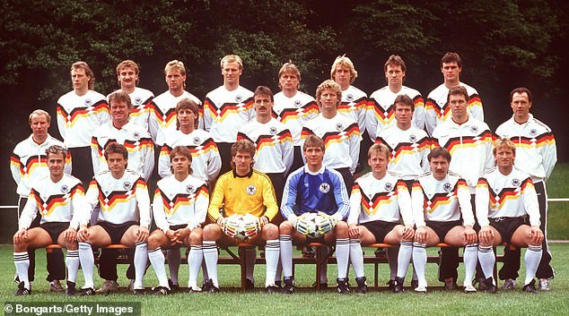 The former goalkeeper (bottom row, centre left) won 19 international caps for West Germany