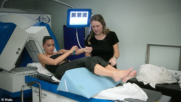 The reality TV star confided in her sister Kourtney Kardashian, 46, that doctors found a 'little' aneurysm on her brain scan during an intro clip in episode one, titled 'Feels Like the Old Days'