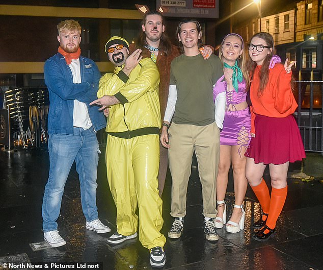 2022 - Scooby-Doo and the Mystery Inc gang head out for Halloween celebrations in rainy Newcastle
