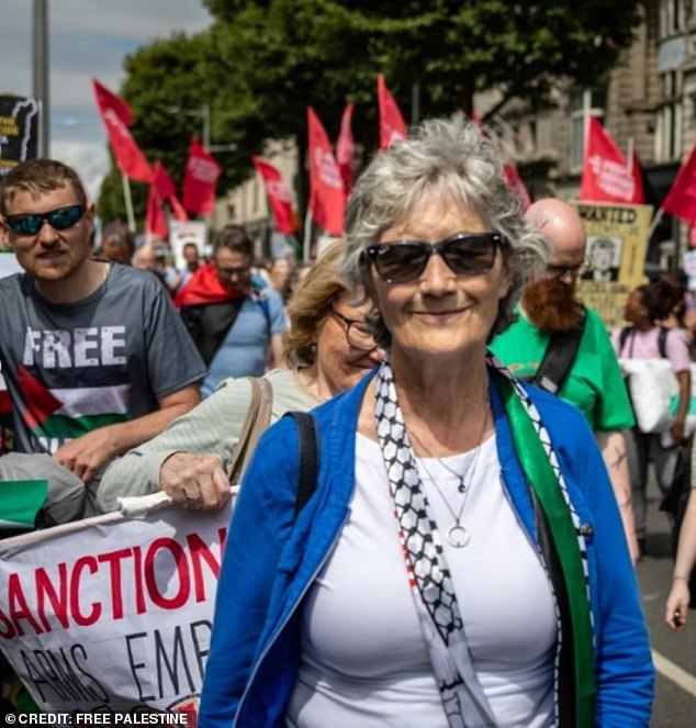 Ms Connolly (pictured at a pro-Palestine rally) accused Israel of behaving like a 'terrorist state' in the wake of the October 7 attacks