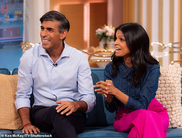 Rishi Sunak and his wife Akshata on ITV's This Morning in September