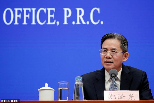 Pictured: China's ambassador to the UK Zheng Zeguang in 2019