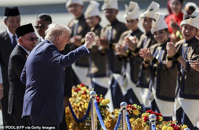 Trump performed his iconic dance with the eager performers clapping along