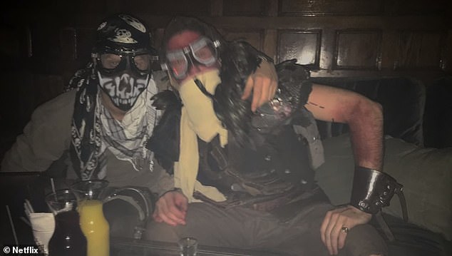 The Prince (left) simply blended into the Halloween party crowd. But as the sun rose, the lives of Harry and Meghan were to be changed for ever