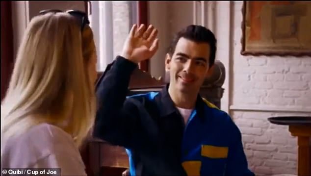 The former couple looked happy as Joe laughed at Sophie's reaction before the pair high-fived with excitement