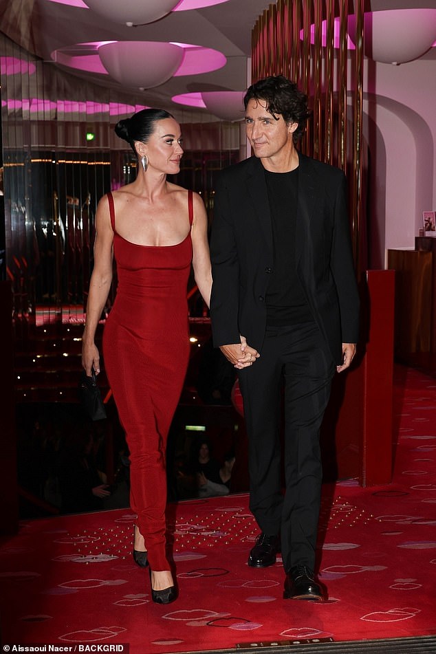 The couple beamed as they smiled at one another