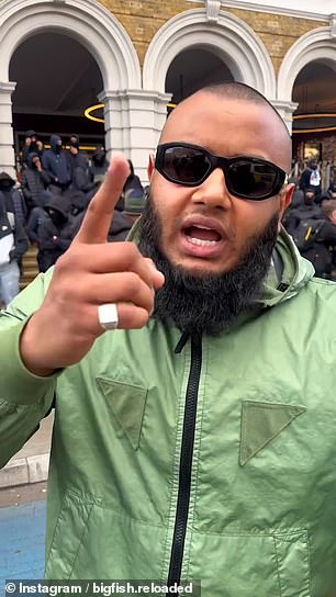 The social media businessman shares footage of the march