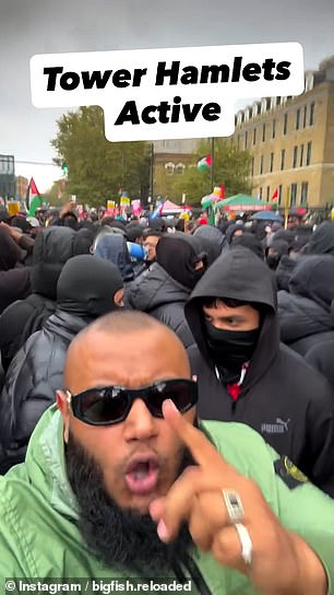 The social media businessman shares footage of the march