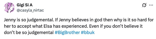 Racing to X fans were left in hysterics by the admission and while some claimed the blonde was 'making up the story for TV' others were sad she had been ridiculed by her housemates