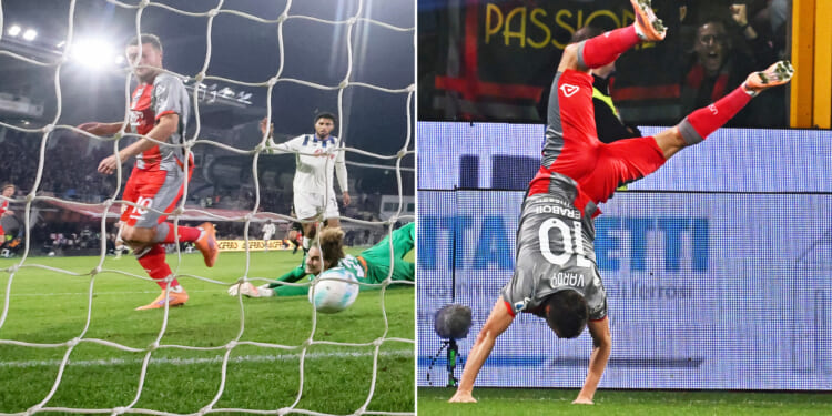 Watch Jamie Vardy's incredible acrobatic celebration as Premier League legend scores first Serie A goal at 38