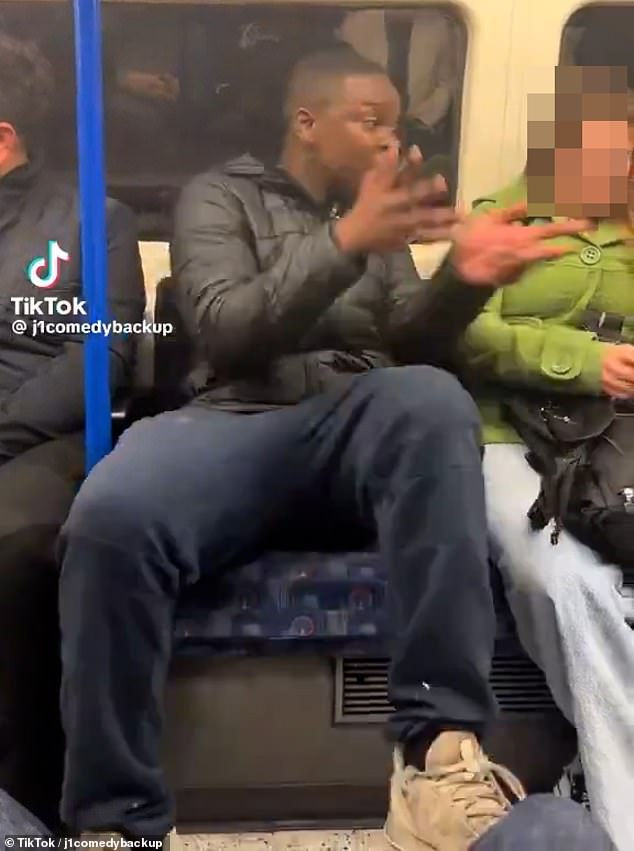 The footage often shows him quietly sitting in the carriage of the Underground, before suddenly loudly shouting and breaking into song while being secretly recorded
