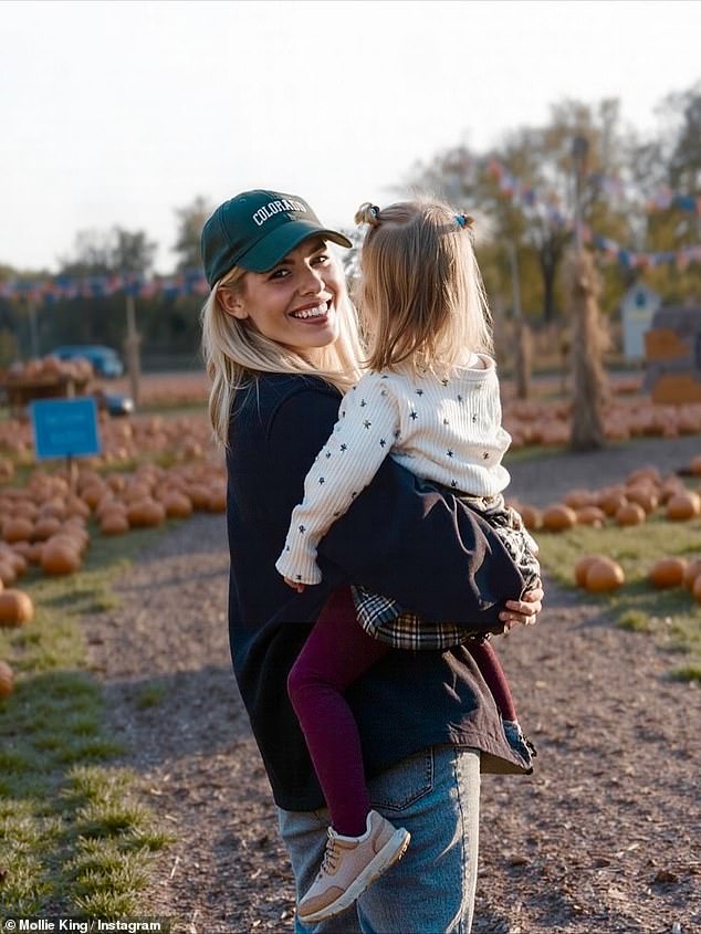 The Radio One star adventured to the patch alongside her daughters, Annabella, two, (pictured) and Lilianna, 10 months, whom she shares with former cricketer fiancé Stuart Broad