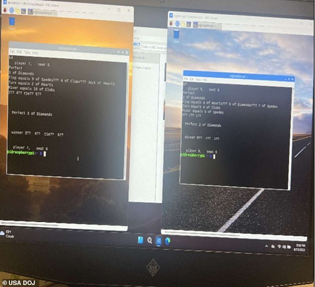 Shuffling machines would then allegedly relay information to associates playing in the games