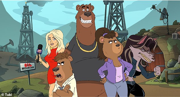 Elizabeth will next voice the fierce forest guardian Wolf Queen (R) in Tubi's upcoming adult animated comedy, Breaking Bear